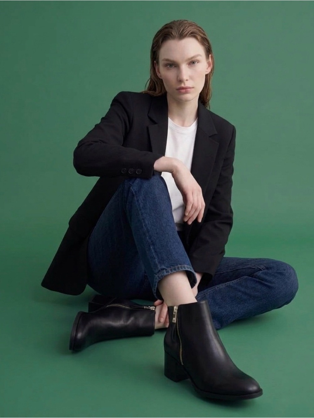 Tommy Hilfiger Black Vegan Leather Ankle Booties